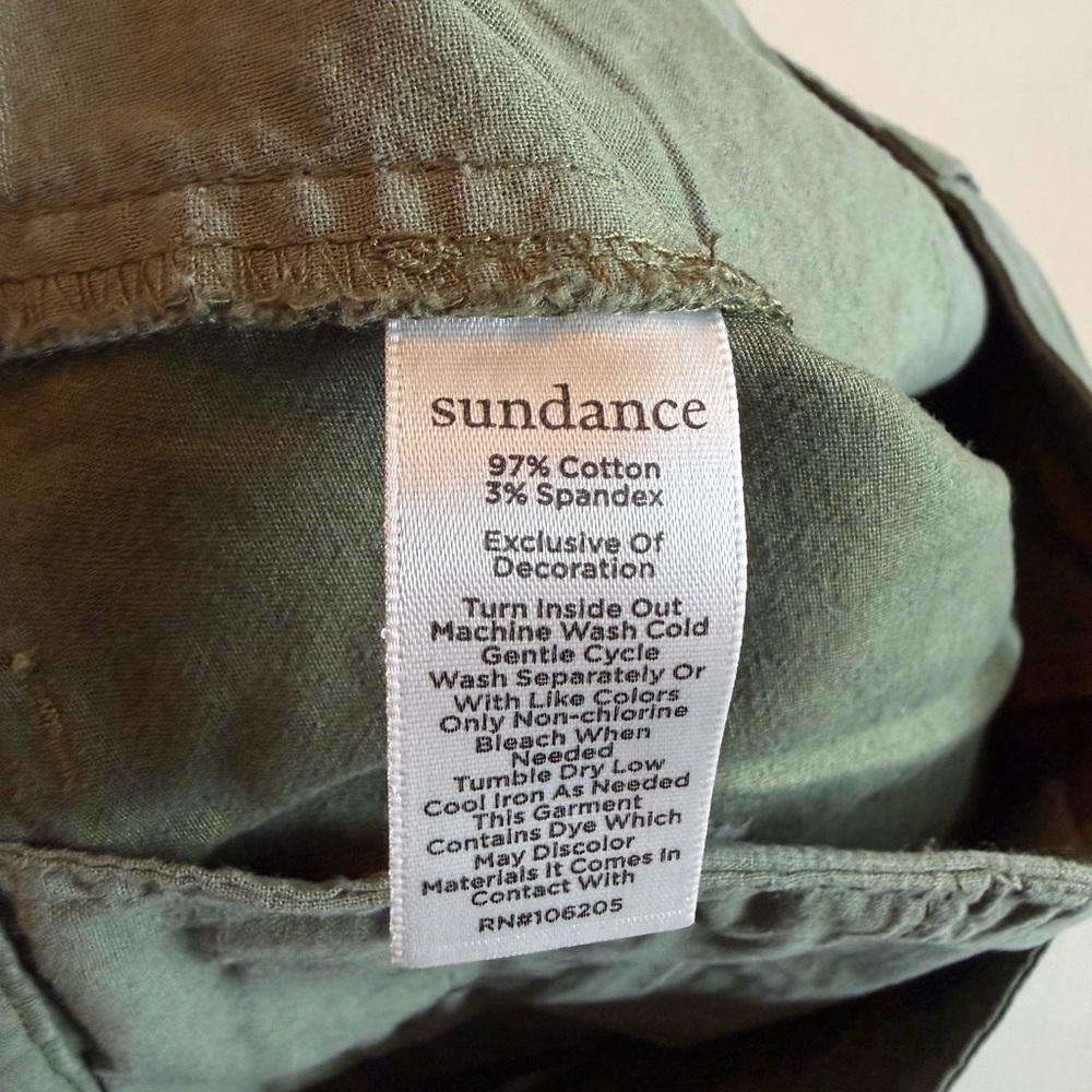 NWT Sundance Melissa Embroidered Olive Green Cargo Pants - Picture 9 of 13